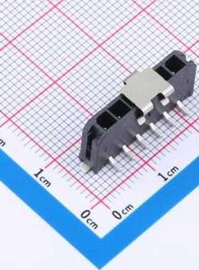 HC-MX3.0-6ALT-05 线对板针座 1x6P 间距:3mm 立贴 黑色 SMD,P=3m