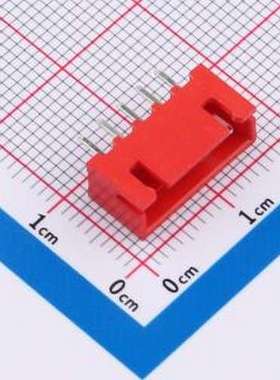 WF-1A254A5P-R 线对板针座 间距2.54mm 直插 红色 1x5P 插件,P=2.