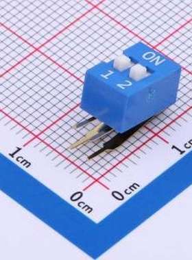 DA-02-B-T 拨码开关 蓝色90度弯脚 2位 KE拨码开关 插件