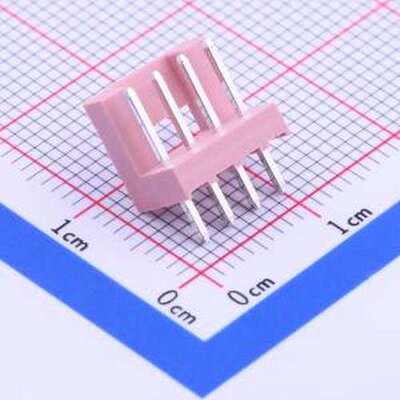 HX25013-4A 线对板针座 间距:2.5mm 1x4P 粉色 插件,P=2.5mm