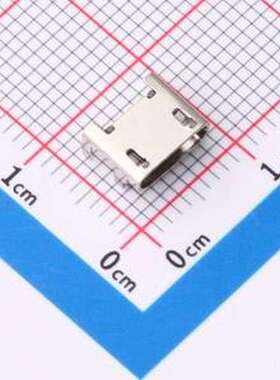 XUDF-0437-17 USB连接器 MICRO 5P母座脚距7.2四脚插板直边有柱 S