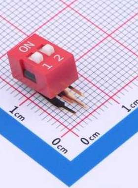 DA-02-R-T 拨码开关 红色90度弯脚 2位 KE拨码开关
