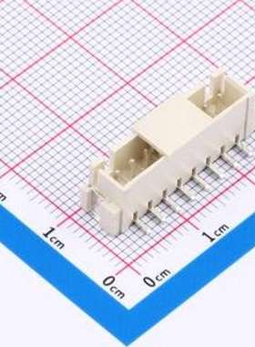 MXXH-2.54-08P-LG1-0-A 线对板针座 间距:2.5mm 立贴 象牙白 SMD,