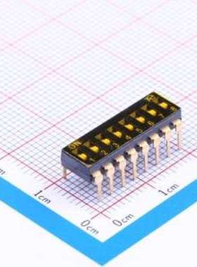 DSIC08THGET 拨码开关 2.54mm 8位低推贴胶 插件 插件