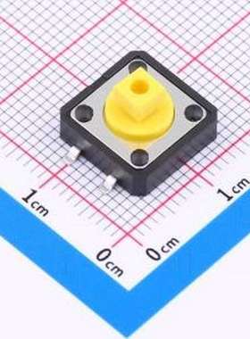 TS-1273SY 轻触开关 12*12*7.3mm 立贴轻触开关 黄色方头 弹力250