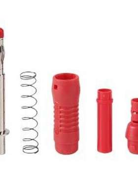 25.454.1 香蕉头/鳄鱼夹 [5件套] 4mm 伸缩护套焊接插头 红