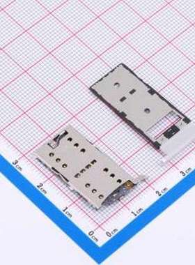 XDSM-1035-08-KT SIM卡连接器 双卡座配卡托款 SIM Nano+Nano+TF