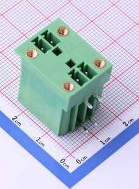 DB2ERHM-3.81-2*2P-GN 插拔式接线端子 螺丝固定 弯插,P=3.81mm