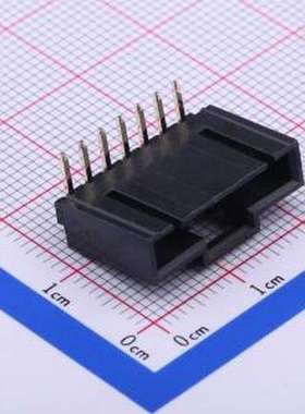 X9556WR-07-N0V01 线对板针座 1x7P 间距:2.54mm 弯插 黑色 弯插,