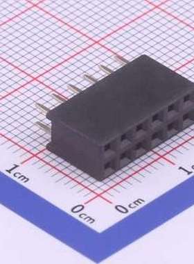 DS1023-2*6SF11 排母 间距:2.54mm 2x6P 直插 黑色 插件,P=2.54mm