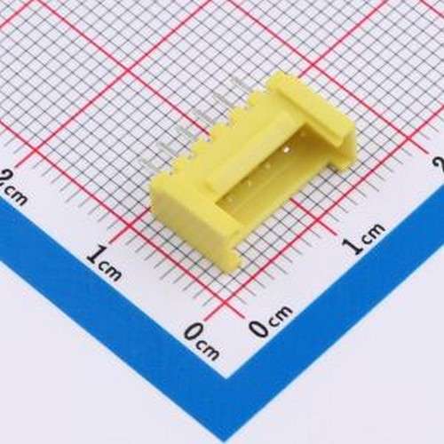 WF-1A200B6P-Y 线对板针座 间距2.0mm 直插 带扣 黄色 1x6P 插件,