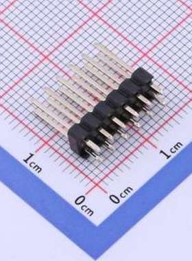 PZ254-2-06-Z-L13.8 排针 2x6P 间距:2.54mm 方针 直插 黑色 插件