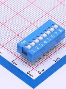 DS-08-B-T 拨码开关 蓝色平拨 8位 插件拨码开关 插件
