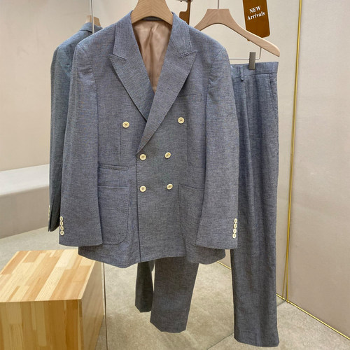lp新款灰色千鸟格纹西服套装
