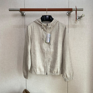 lp男装春夏新款亚麻连帽夹克老钱随性商务休闲长袖下摆松紧外套潮
