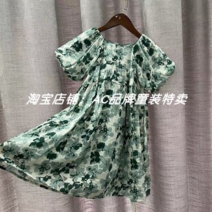 夏清码649夏季女童双层薄棉布文艺森系大摆连衣裙11.12