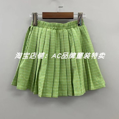 4010春秋薄款内里有安全裤百褶半裙14.15.16