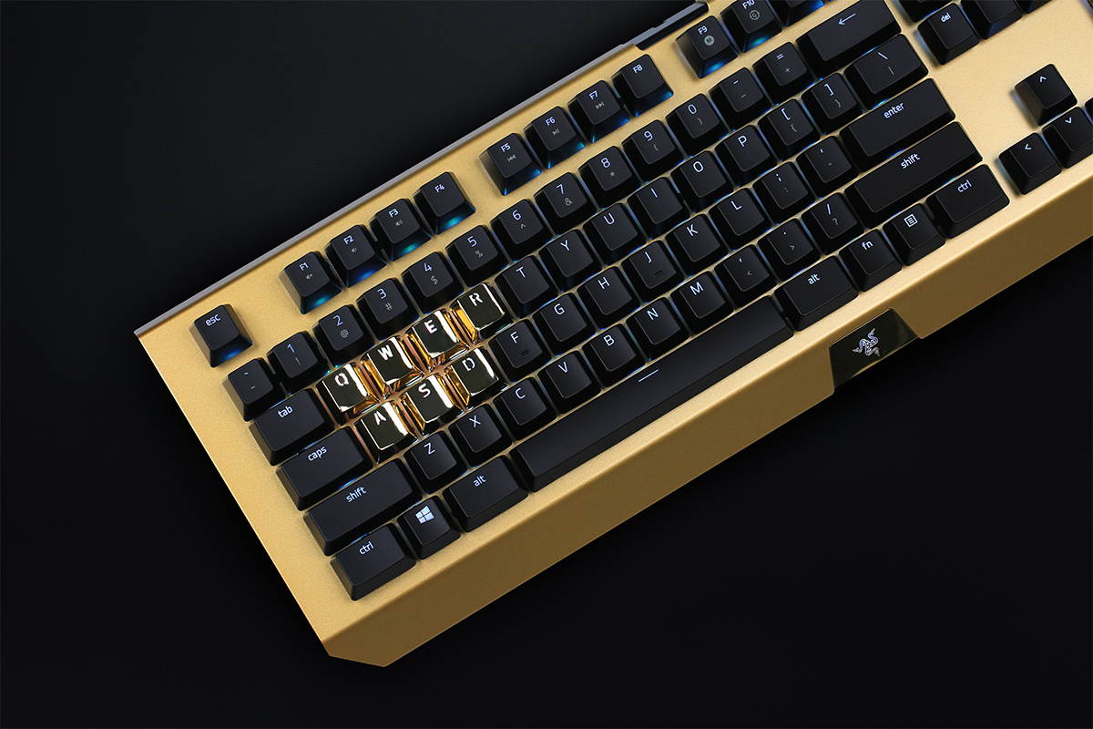 少量全新现货RAZER雷蛇 限量黑寡妇 蜘蛛X 幻彩 耀金版 机械键盘