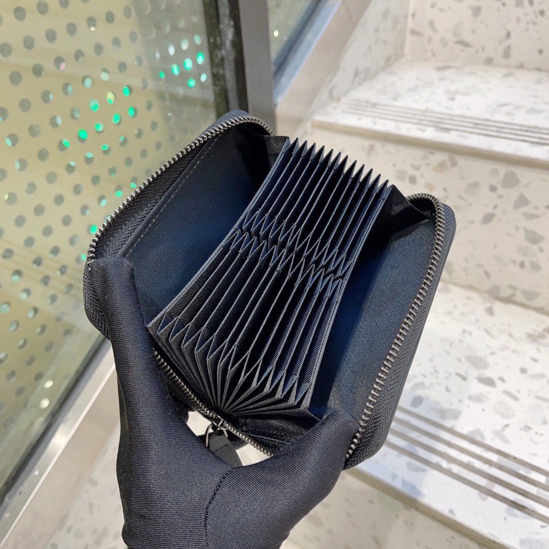 风琴多卡位卡包新款卡夹头层牛皮编织拉链卡片夹男真皮编织休闲送