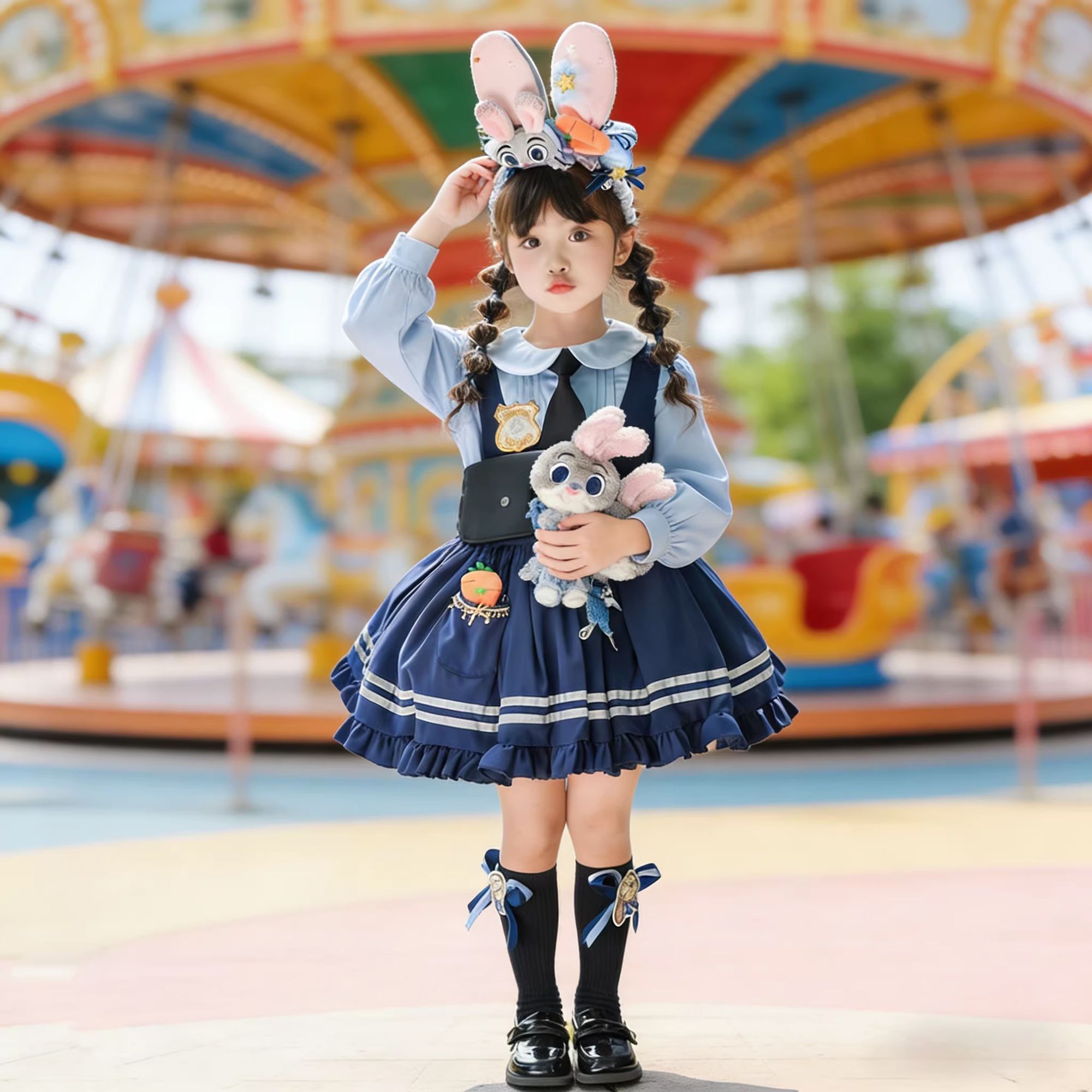 朱迪兔子警官服装儿童衣服cos女童疯狂动物城迪士尼洛丽塔套装女