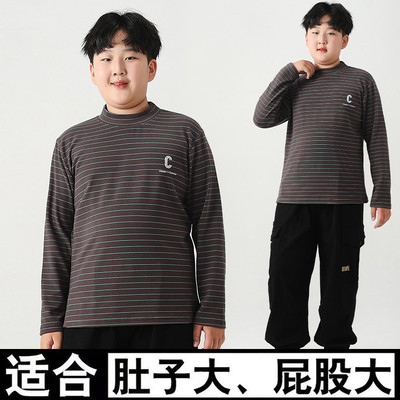 胖男童半高领德绒打底衫