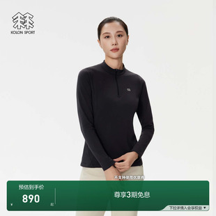 KOLON T恤 SPORT可隆戶外休閑衣防風抗菌防靜電男女拉絨半拉鏈長袖