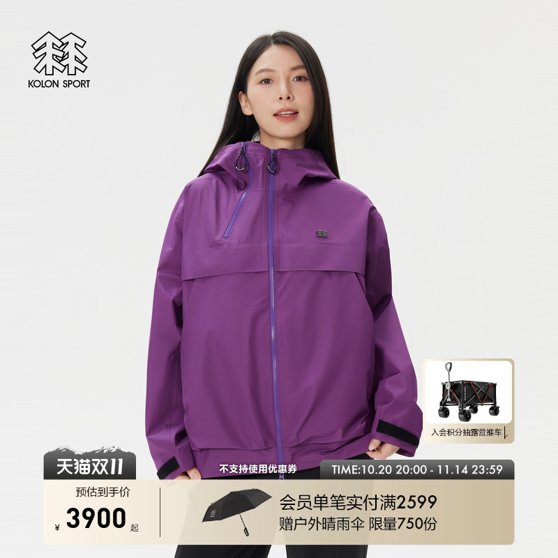 KOLON SPORT可隆防水夹克透湿男女同款GTX OBLI-K露营冲锋衣1级