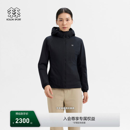 KOLON SPORT可隆棉服耐磨透湿防泼水P棉女士拼接INSULATED棉服