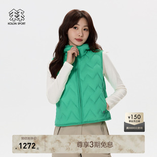 KOLON 上衣内搭 SPORT可隆女冬轻量排骨羽绒马夹露营梭织鹅绒无袖