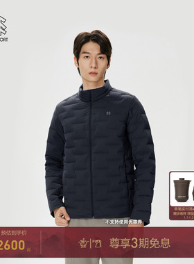 KOLON SPORT可隆羽绒衣防泼水防风透湿男士立领拼接轻量鹅绒夹克