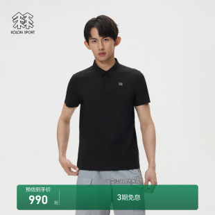 KOLON POLO SPORT可隆POLO接触凉感防晒上衣男女冷黑T恤功能短袖