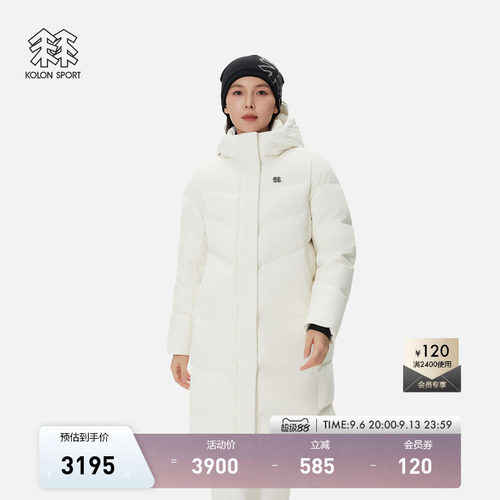 KOLON SPORT可隆羽绒衣冬防泼水防风男女BENCH长款2L羽绒夹克