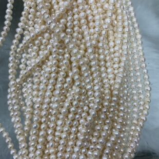 天然连接隔片淡水珍珠67mm微近圆DIY轻纹串珠饰品配件垫片