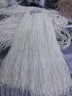 新款隔片优质圆珠23mm极细珠项链手链半成品装饰淡水珍珠饰品配件