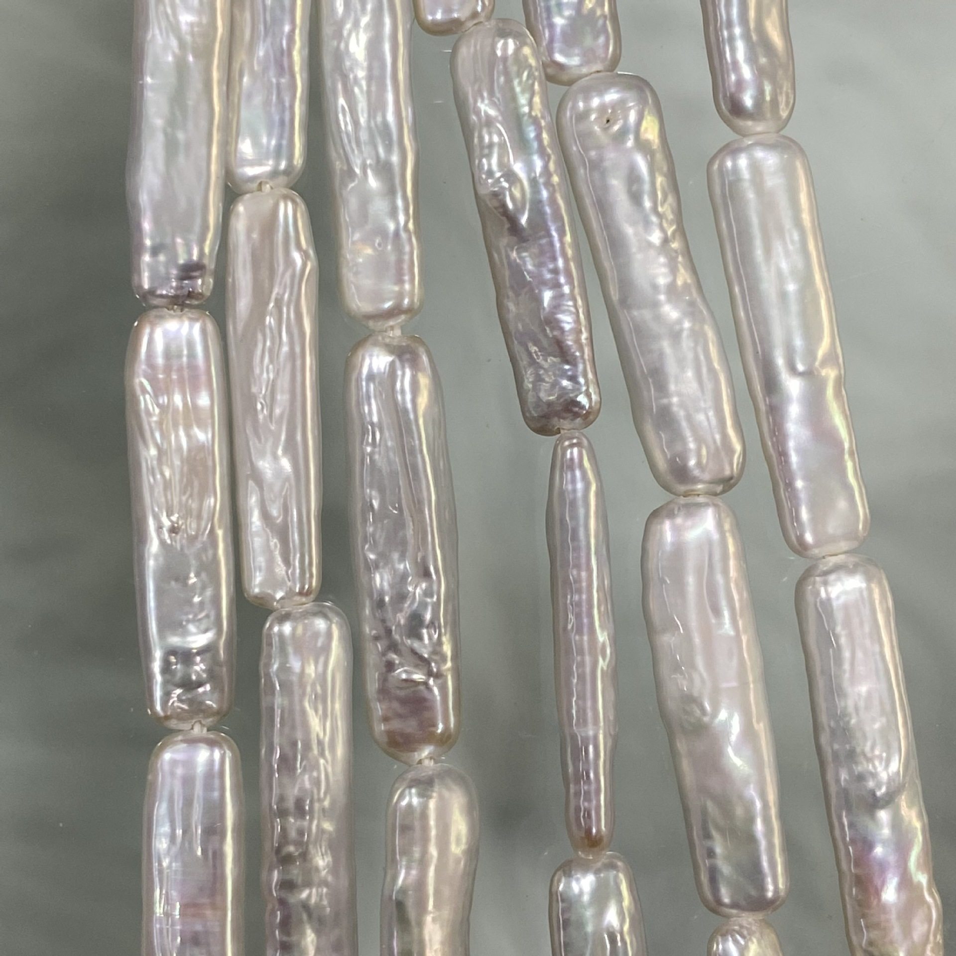 天然淡水小银条珍珠 约6*24mm牙签巴洛克异形珠DIY饰品半成品配件