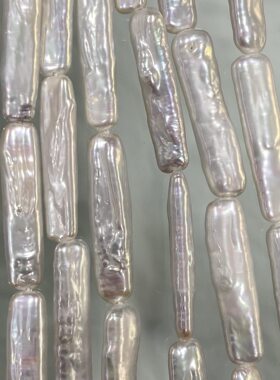 天然淡水小银条珍珠 约6*24mm牙签巴洛克异形珠DIY饰品半成品配件