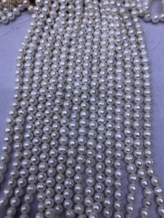 炫彩烛光项链手链DIY 10mm天然淡水无核珍珠近圆螺纹干净款