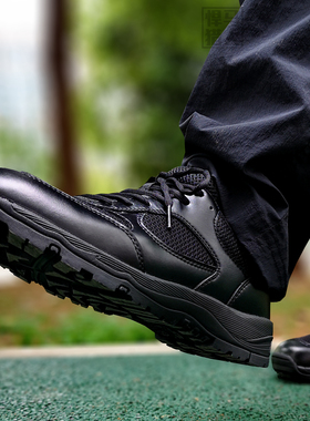 夏季君洛克网面透气耐磨作训鞋黑色低帮超轻作战靴男特种兵战术靴