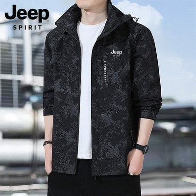 JEEPSPIRIT吉普夹克男冲锋衣新款
