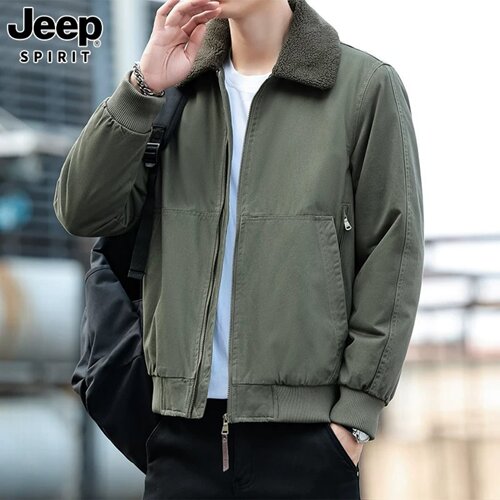 JEEPSPIRIT吉普加绒毛领棉衣