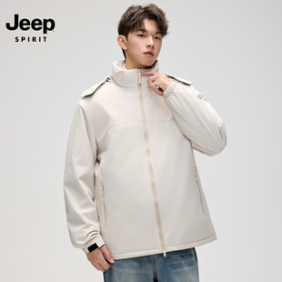 JEEPSPIRIT吉普秋冬新款时尚立领保暖棉衣外套男休闲户外防风棉服