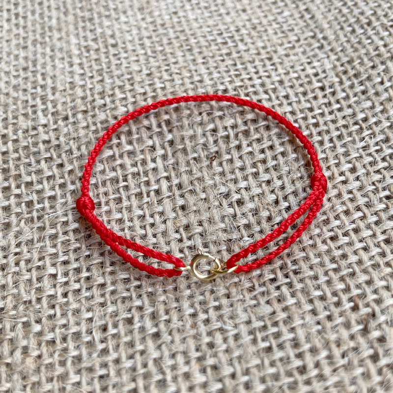 牛年本命年转运防小人红绳美国14k包金扣可调节大小手工手绳