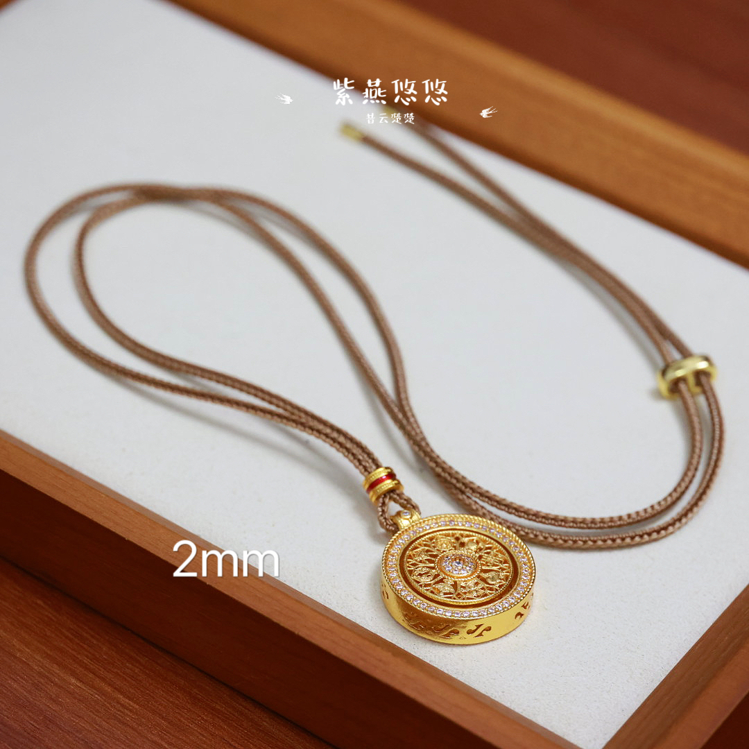 古风手工编织八股辫2mm细项链绳吊坠挂绳平安扣挂脖高端锁骨链绳