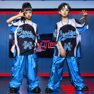 街舞儿童潮服男童套装夏季超酷童装演出服女童hiphop表演服装炫丽