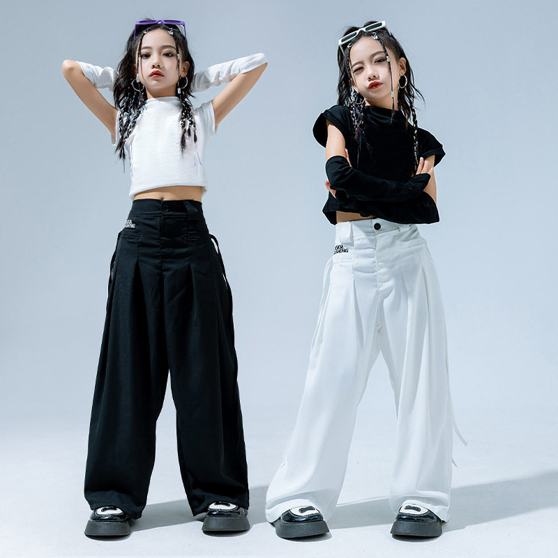 儿童舞蹈演出潮服女童爵士舞街舞服装套装定制少儿jazz表演模特酷