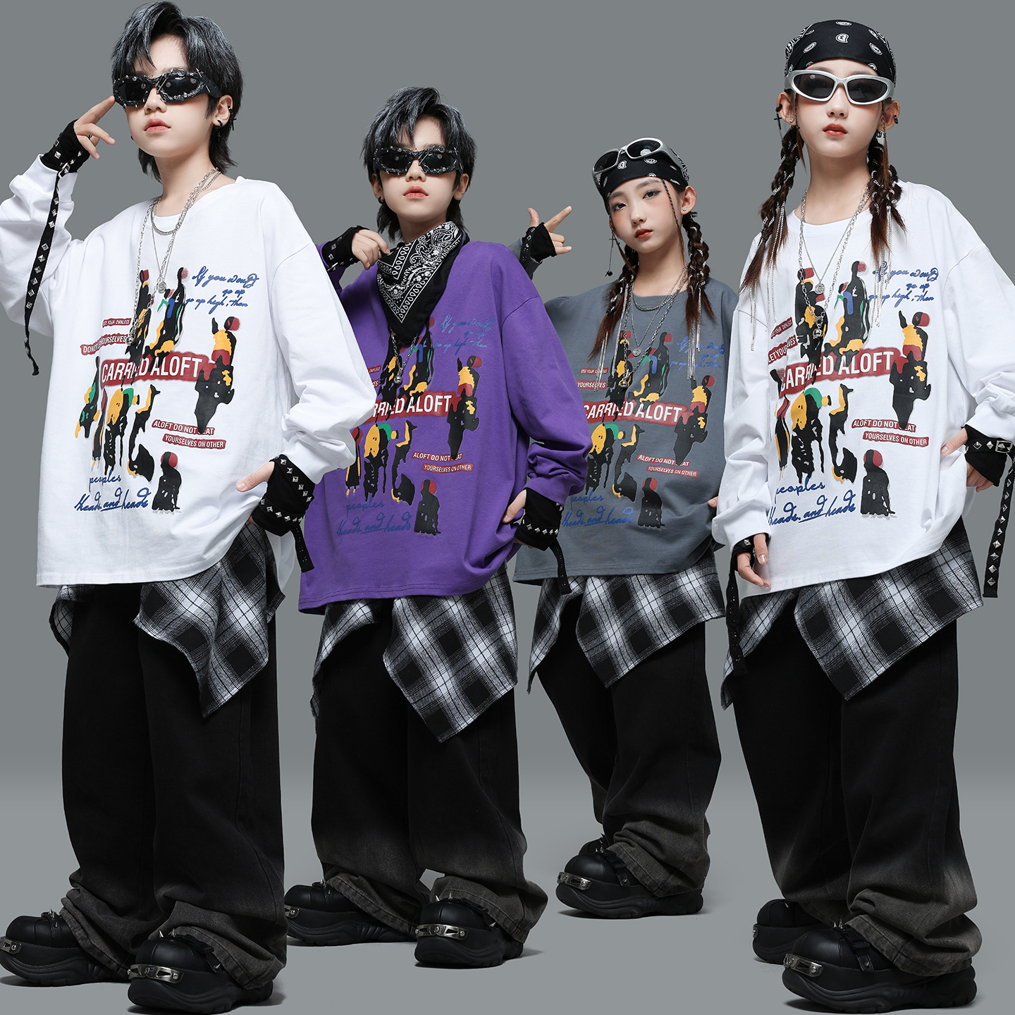 儿童街舞演出服女童爵士舞套装
