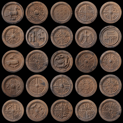 瓦当拓片展厅客厅书房陶非遗四神