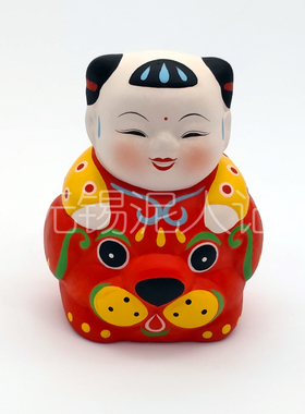 惠山泥人摆件旺上添福纯手工精品泥塑狗年工艺品装饰节日新年礼物