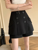 防走光裙裤 春秋遮肚子西装 短裤 时尚 裤 裙女a型显瘦高腰百搭胖m大码