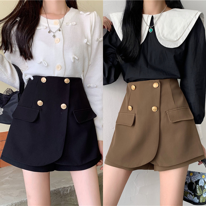 遮胯遮肚子不规则高腰裤裙